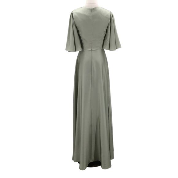 AW BRIDAL SZ 4 S sage green Elinore wedding cocktail party maxi dress NEW B122 - Picture 6 of 11